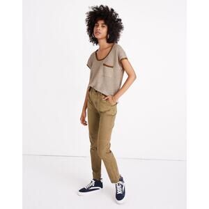 MADEWELL Watermoor Short-Sleeve Sweater in Stripe Top NWT XL